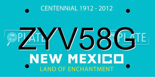 ZYV58G New Mexico License Plate