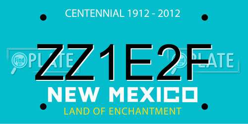 ZZ1E2F New Mexico License Plate