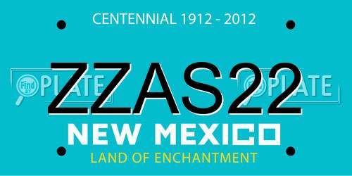 ZZAS22 New Mexico License Plate
