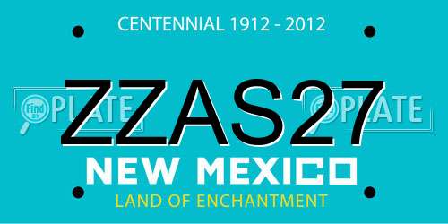 ZZAS27 New Mexico License Plate