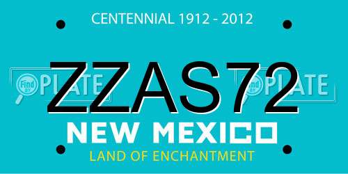 ZZAS72 New Mexico License Plate