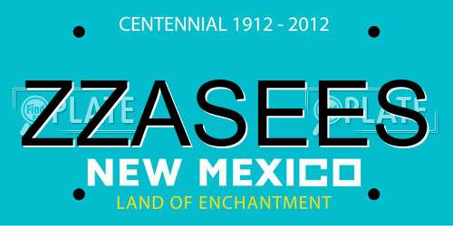 ZZASEES New Mexico License Plate