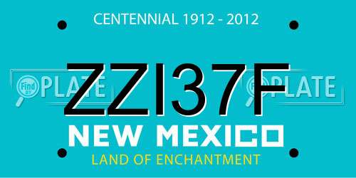 ZZI37F New Mexico License Plate