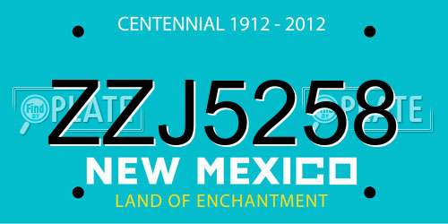 ZZJ5258 New Mexico License Plate