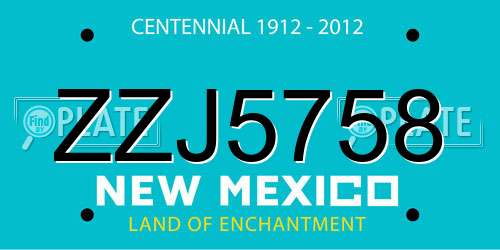 ZZJ5758 New Mexico License Plate
