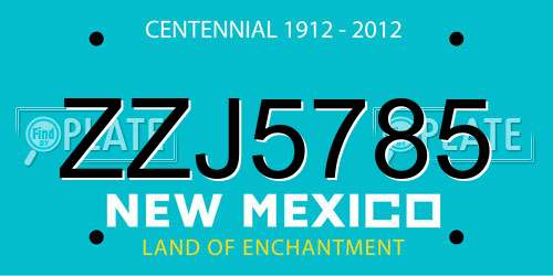 ZZJ5785 New Mexico License Plate