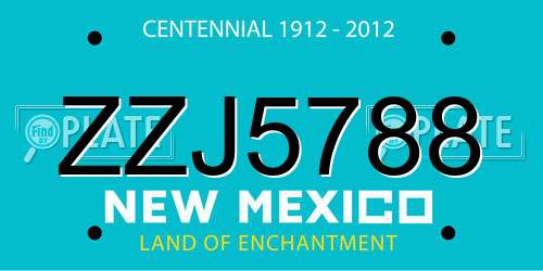 ZZJ5788 New Mexico License Plate