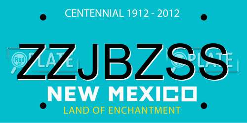 ZZJBZSS New Mexico License Plate