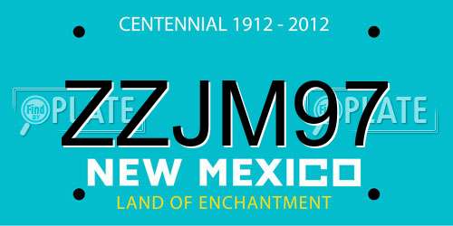 ZZJM97 New Mexico License Plate