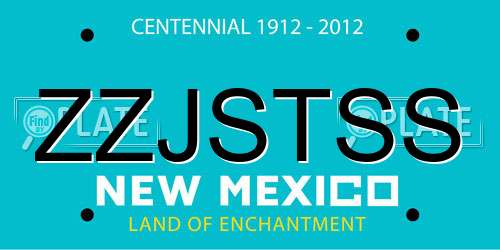 ZZJSTSS New Mexico License Plate