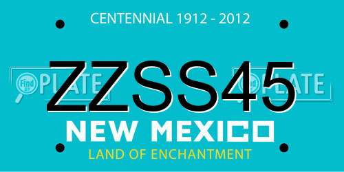 ZZSS45 New Mexico License Plate