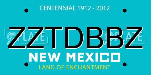 ZZTDBBZ New Mexico License Plate