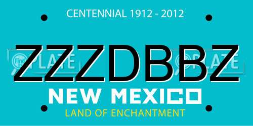 ZZZDBBZ New Mexico License Plate