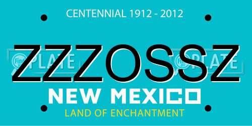ZZZOSSZ New Mexico License Plate
