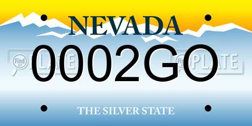 0002GO Nevada License Plate