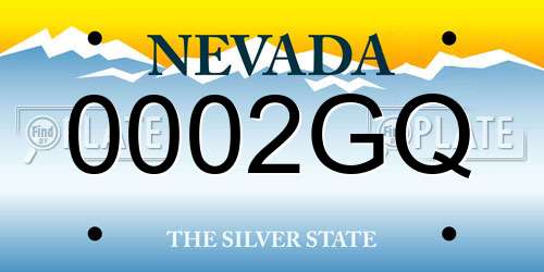 0002GQ Nevada License Plate