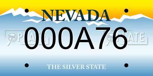 000A76 Nevada License Plate
