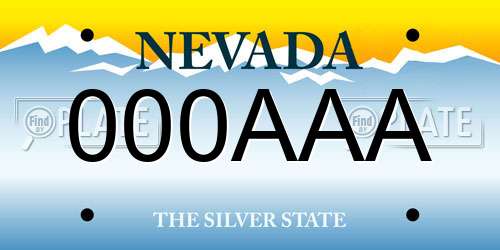 000AAA Nevada License Plate