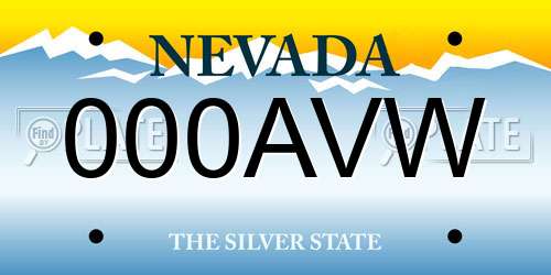 000AVW Nevada License Plate