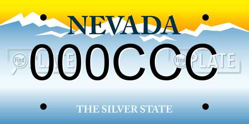 000CCC Nevada License Plate