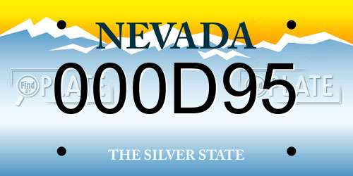 000D95 Nevada License Plate