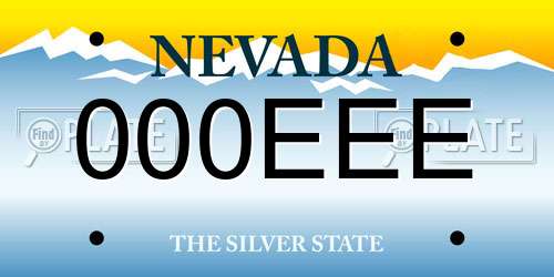 000EEE Nevada License Plate