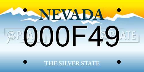 000F49 Nevada License Plate