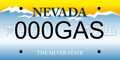 000GAS Nevada License Plate