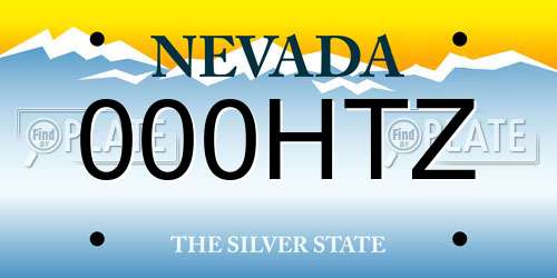 000HTZ Nevada License Plate