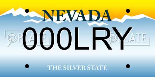 000LRY Nevada License Plate