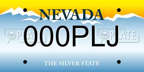 000PLJ Nevada License Plate