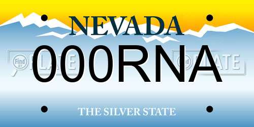 000RNA Nevada License Plate