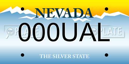 000UAL Nevada License Plate