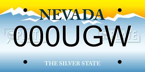 000UGW Nevada License Plate
