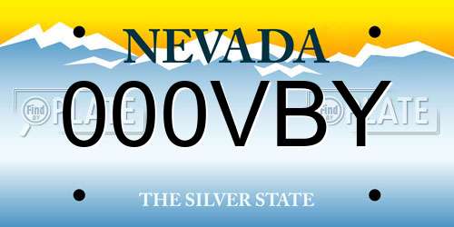 000VBY Nevada License Plate