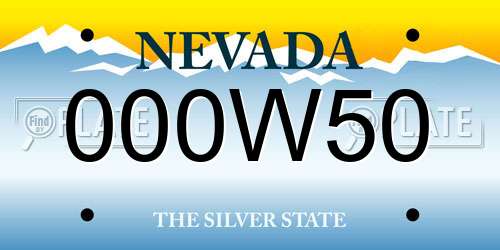 000W50 Nevada License Plate