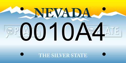 0010A4 Nevada License Plate