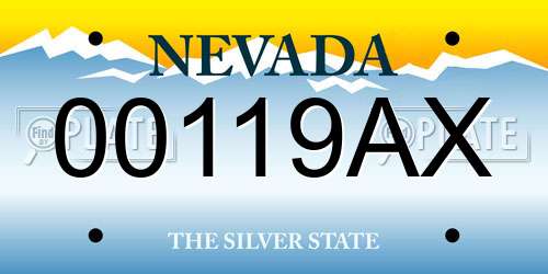 00119AX Nevada License Plate