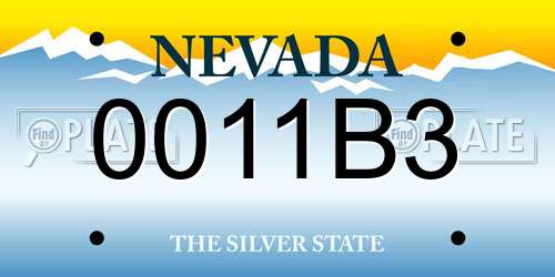 0011B3 Nevada License Plate