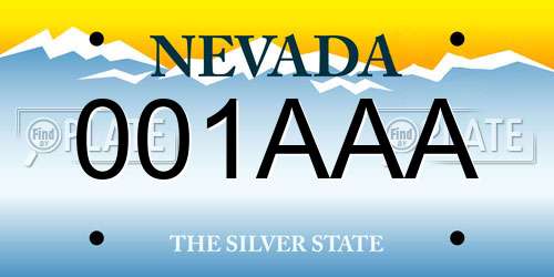 001AAA Nevada License Plate
