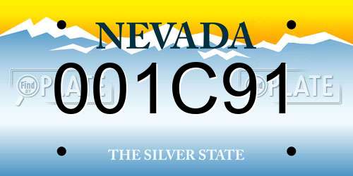 001C91 Nevada License Plate