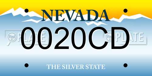 0020CD Nevada License Plate