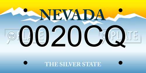 0020CQ Nevada License Plate