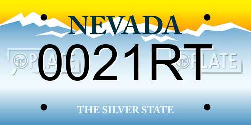 0021RT Nevada License Plate