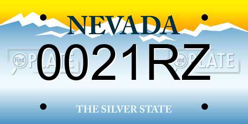 0021RZ Nevada License Plate