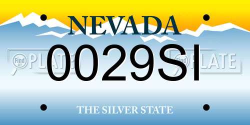0029SI Nevada License Plate