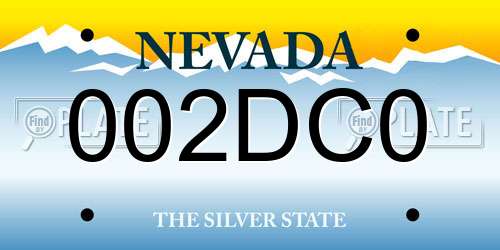 002DC0 Nevada License Plate