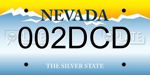 002DCD Nevada License Plate