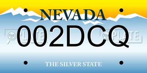 002DCQ Nevada License Plate