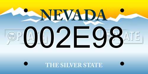 002E98 Nevada License Plate